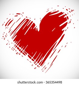 hand drawn heart,  vector