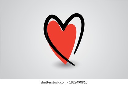 Hand drawn Heart / vector - calligraphy