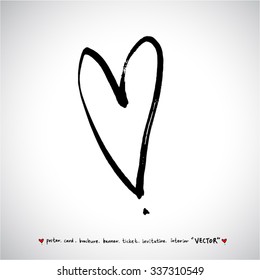 Hand drawn Heart / vector - calligraphy