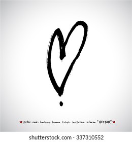 Hand drawn Heart / vector - calligraphy