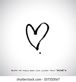 Hand drawn Heart / vector - calligraphy