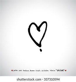 Hand drawn Heart / vector - calligraphy