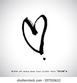 Hand drawn Heart / vector - calligraphy