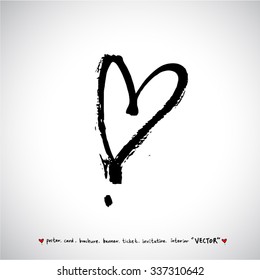 Hand drawn Heart / vector - calligraphy