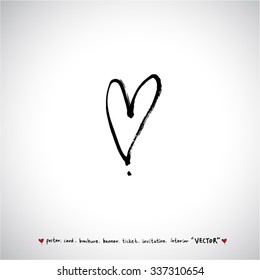 Hand drawn Heart / vector - calligraphy