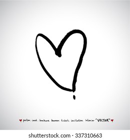 Hand drawn Heart / vector - calligraphy