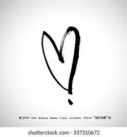 Hand drawn Heart / vector - calligraphy
