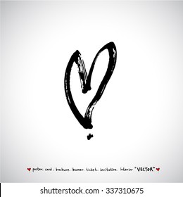 Hand drawn Heart / vector - calligraphy