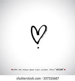 Hand drawn Heart / vector - calligraphy