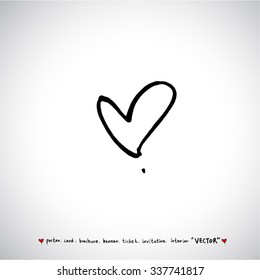 Hand drawn Heart / vector - calligraphy
