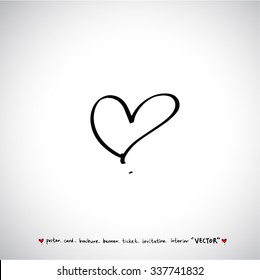 Hand drawn Heart / vector - calligraphy