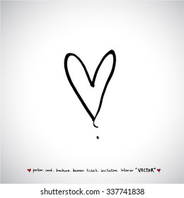Hand drawn Heart / vector - calligraphy