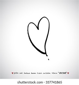 Hand drawn Heart / vector - calligraphy