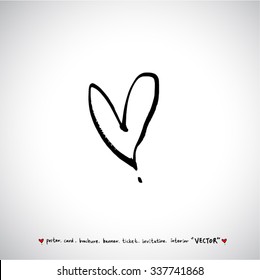 Hand drawn Heart / vector - calligraphy