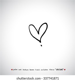 Hand drawn Heart / vector - calligraphy