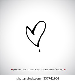 Hand drawn Heart / vector - calligraphy