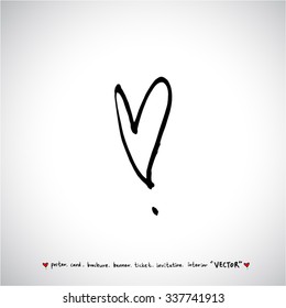 Hand drawn Heart / vector - calligraphy