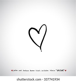 Hand drawn Heart / vector - calligraphy