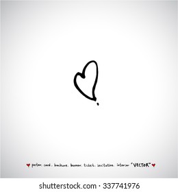 Hand drawn Heart / vector - calligraphy