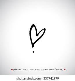 Hand drawn Heart / vector - calligraphy
