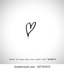 Hand drawn Heart / vector - calligraphy
