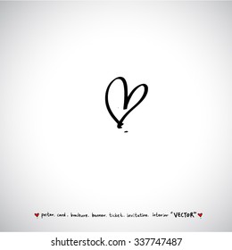 Hand drawn Heart / vector - calligraphy