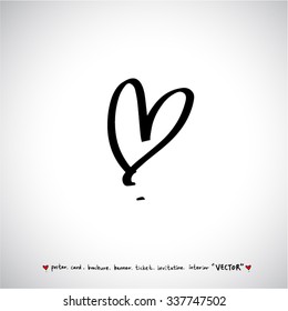 Hand drawn Heart / vector - calligraphy