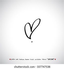 Hand drawn Heart / vector - calligraphy