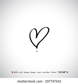 Hand drawn Heart / vector - calligraphy