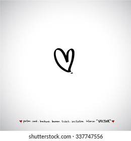 Hand drawn Heart / vector - calligraphy