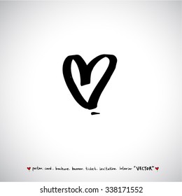 Hand drawn Heart / vector - calligraphy