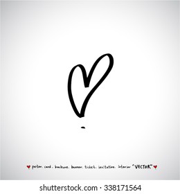 Hand drawn Heart / vector - calligraphy