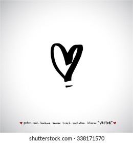 Hand drawn Heart / vector - calligraphy