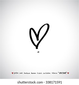 Hand drawn Heart / vector - calligraphy