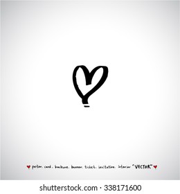 Hand drawn Heart / vector - calligraphy