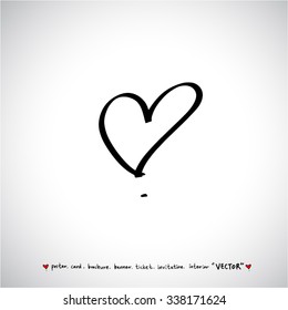 Hand drawn Heart / vector - calligraphy
