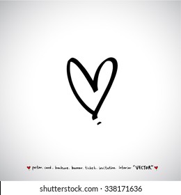 Hand drawn Heart / vector - calligraphy
