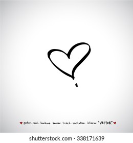 Hand drawn Heart / vector - calligraphy