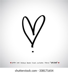 Hand drawn Heart / vector - calligraphy