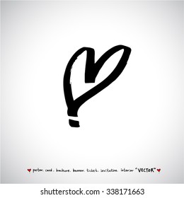 Hand drawn Heart / vector - calligraphy