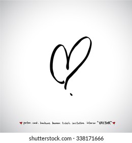 Hand drawn Heart / vector - calligraphy