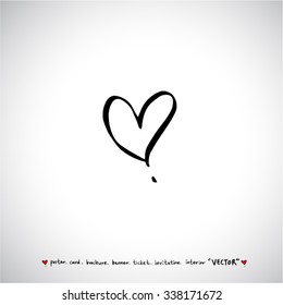 Hand drawn Heart / vector - calligraphy