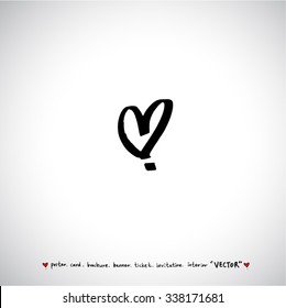 Hand drawn Heart / vector - calligraphy