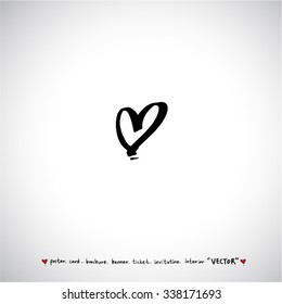 Hand drawn Heart / vector - calligraphy