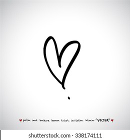 Hand drawn Heart / vector - calligraphy