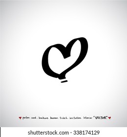 Hand drawn Heart / vector - calligraphy