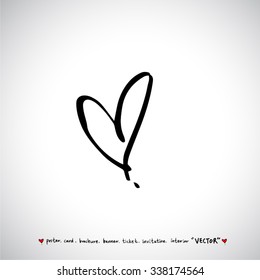 Hand drawn Heart / vector - calligraphy
