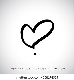 Hand drawn Heart / vector - calligraphy