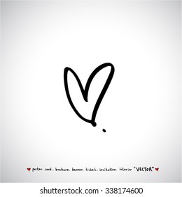 Hand drawn Heart / vector - calligraphy