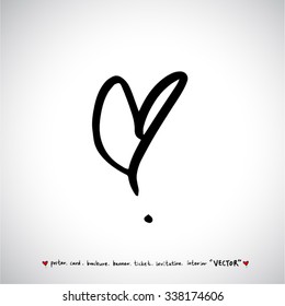 Hand drawn Heart / vector - calligraphy